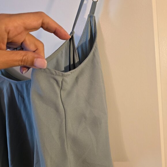 Show Me Your MuMu Small Gray Blue Caitlin Chiffon Party Bridal Ruffle Dress Smal - Picture 9 of 16